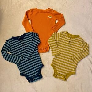 Long Sleeved Waffle Knit Onesies - Bundle of 3